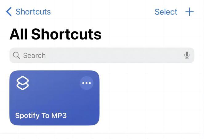 Add Spotify to MP3 on Shortcuts