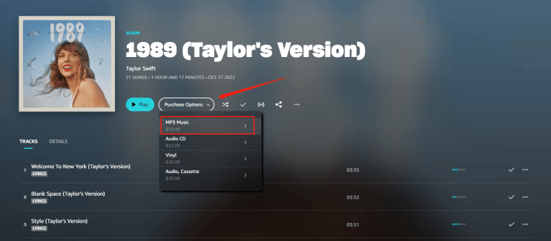 Amazon Purchase Option