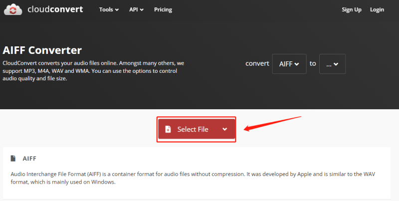 Cloudconvert Select File