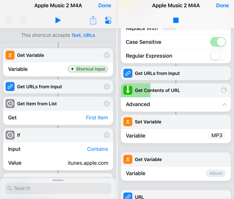 Download Apple Musit to MP3 via Shortcut