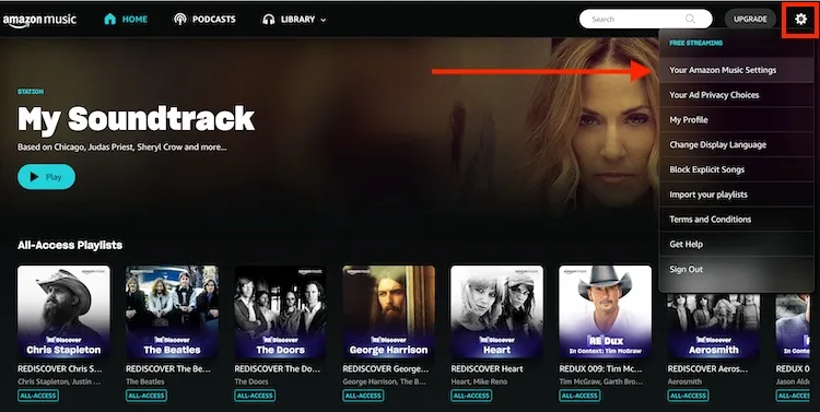 Cancel Amazon Music Unlimited on Web