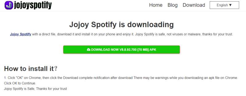Install Jojoy Spotify