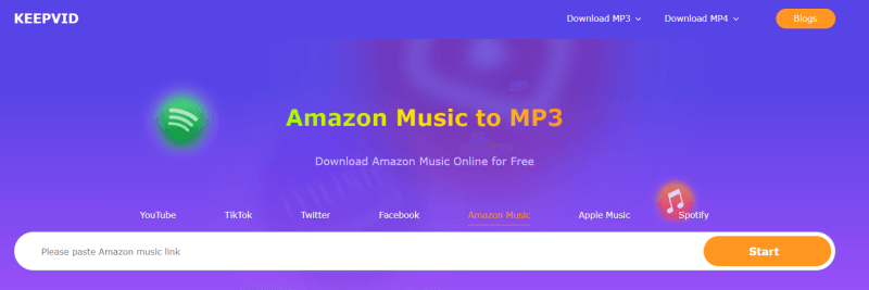 KeepVid Amazon Music to MP3