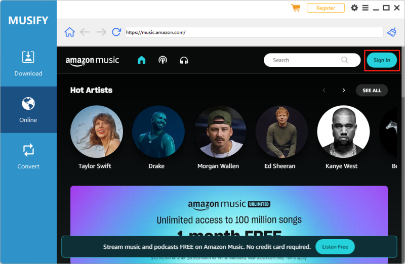 Login to Amazon Music