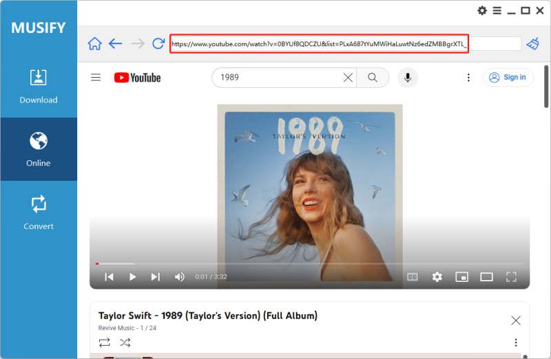 Musify Copy YouTube URL