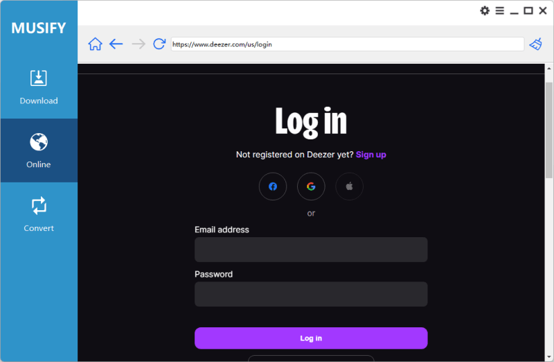 Login to Deezer in Musify