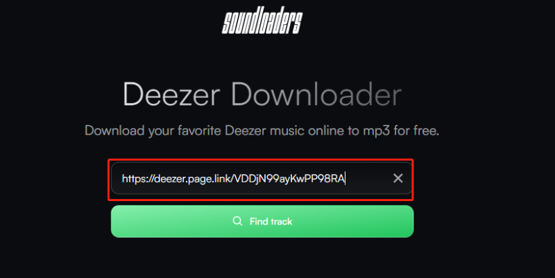 Soundloaders Paste Deezer URL