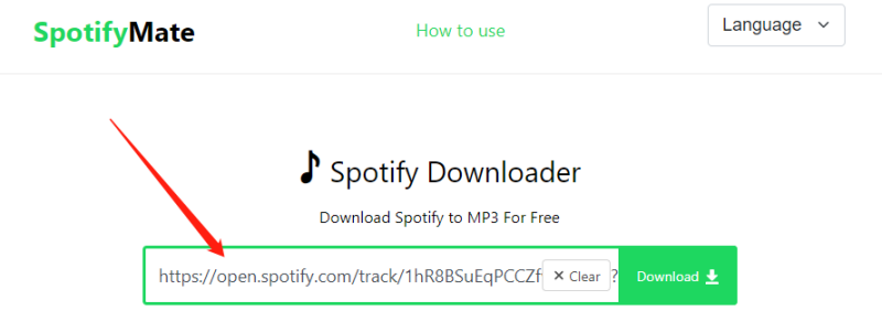 Paste URL to SpotifyMate
