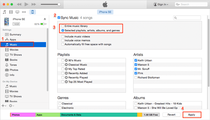 Sync Music to iPhone with iTunes
