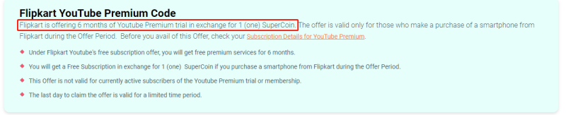Get YouTube Premium Free Trial with Flipkart